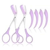 2PCS Eyebrow Scissors with Comb, Stainless Steel Professional Eyebrows Trimmer, Hair Removal Eyebrow Scissors, Eye Brow Shaping Tool for Men and Women