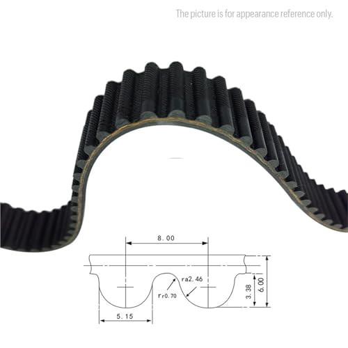 Courroie de distribution HTD 8M caoutchouc synchrone 30mm 2848mm - 4