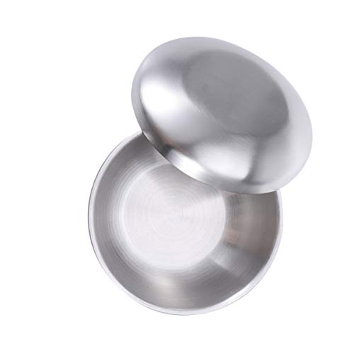 Hemoton Insulated Stainless Steel Rice Bowl Salad Bowl with Lid Heavy Duty Household Utensils for All Meals