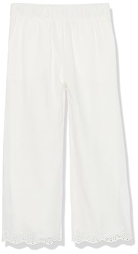 Pantalon décontracté fille léger avec broderie anglaise