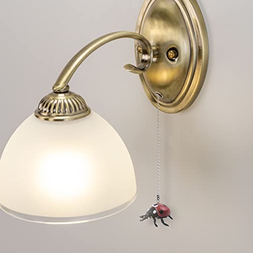Image of Ladybug Ceiling Fan Pull Chain,12in Cute Insect Ladybird Fan String Pulls Charm Extension Decorative,3mm Diameter Beaded Fan Light Pull Chains Extender Ornaments with Connector for Kids Room