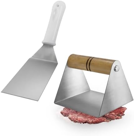 Kit Prensa Smash Burguer + Espátula Inox 90 mm