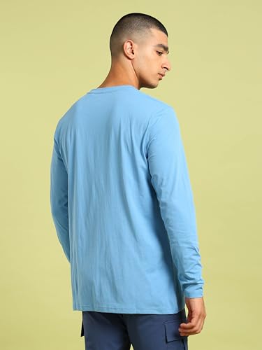 Image of TECHNOSPORT Men's Slim Fit Full Sleeve Crew Neck T-Shirt, COTFLEX Quick Dry Moisture Wicking Stretchable Sports Gym and Casual Wear