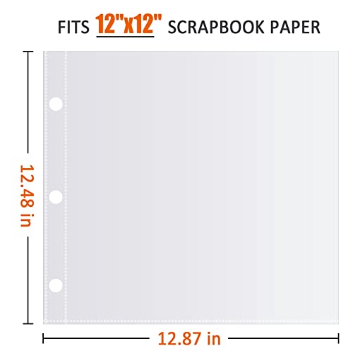 12X12 Scrapbook Page Protectors, 100 Pack, Scrapbook Refill Pages Protective Sleeves, Heavyweight, Fit Scrapbook Binder And 12X12 Photo Album Refill Pages #TOP2