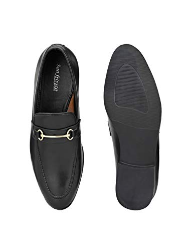 Image of San Frissco Men's Loafers Tan Handcrafted Formal Horsebit Shoes /Slip-on Shoe for Office, Wedding & Parties /Easy to Match Moccasins with Stylish Lightweight and Comfortable