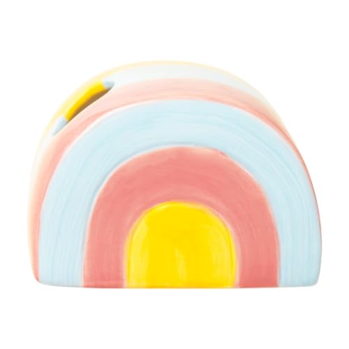 Stgfyxgs ハムスター用セラミックハウス、レインボー形状の隠れ家, 13.5CMX8.5CMX9.5cm