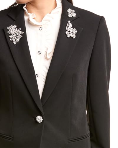 Anne Klein Womens Embellished One-Button Blazer3
