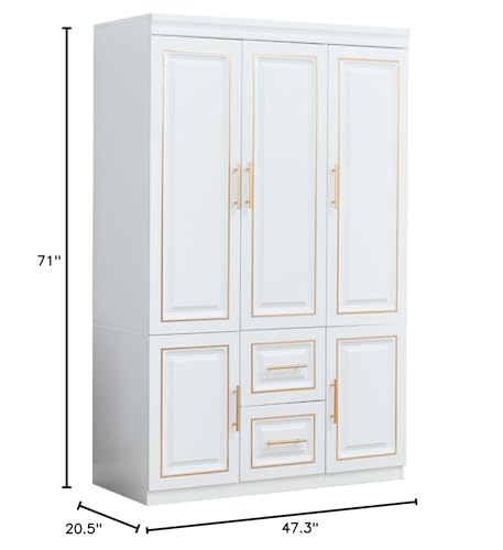 Wardrobe-Closet-Armoire-Wardrobe-Closet-with-Doors-Wardrobe-Cabinet-with-Drawers-Bedroom-Armoires-with-Hanging-Rod-Closet-Cabinet-with-Door-Handle-for-Bedroom473-W-x-205-D-x-71-H Wardrobe Closet Armoire Wardrobe Closet with Doors Wardrobe Cabinet with Drawers Bedroom Armoires with Hanging Rod Closet Cabinet with Door Handle for Bedroom473 W x 205 D x 71 H