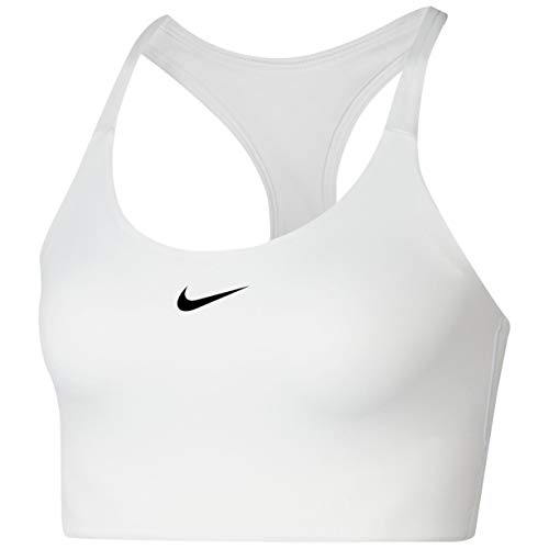 Nike Swoosh Womens Medium-Support 1-Piece Pad Sports Bra BV3636-100 Size XL White/Black