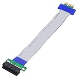 CybNemo PCI-E 1X Extension Cable PCI-E Express 1X Slot Riser Motherboard Graphics Card 36 Pin Flex Ribbon Male to Female Adapter Cable-19.5CM