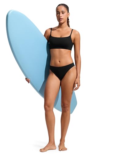 Image of CRZ YOGA D-DD Scoop Neck Bikini Tops | Removable Pads, Adjustable Spaghetti Straps, Swim, Bathing Suit Bra for Women