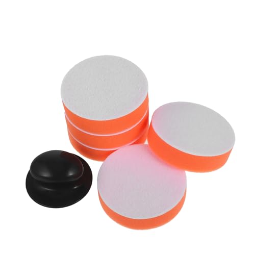 PLAFOPE Kit de Almohadillas Pulido Coche con Mango Ergonómico para Aplicación Manual Cera Automoción Esponjas para Acabado Profesional y Limpieza Detallada