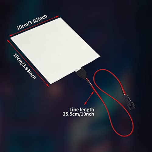 Ygmylandbb Electroluminescent Panels, EL Panels light, EL Sheets 10 cm x 10 cm (3.93" x 3.93") ON/Slow Flash/Fast Flash, Iceblue, 1Pack - Image 3