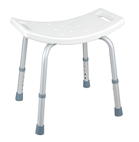 CM Bath BANQ01 Banqueta ABS y Aluminio para baño y Ducha, Blanco y gris brillante