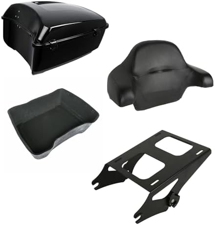 XMT-MOTO Razor Tour Pack Backrest Pad Chrome Luggage Rack - View #12