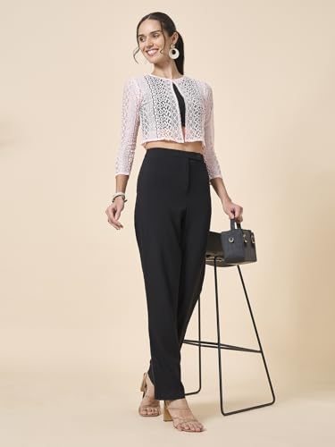Image of Style Quotient Women Black Solid Shrug