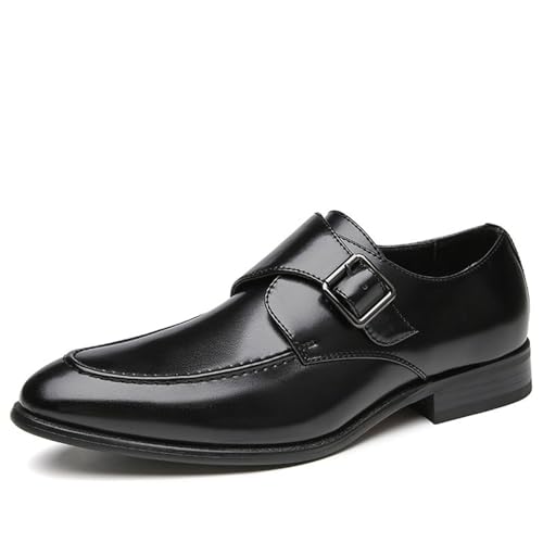 MANYUBEI Zapatos De Cuero para Hombre, Mocasines Sin Cordones con Hebilla En Punta, Zapatos Formales Informales De Negocios, Trabajo De Oficina, Zapatos Cómodos Y Transpirables, 42 EU,Black MANYUBEI Zapatos De Cuero para Hombre, Mocasines Sin Cordones con Hebilla En Punta, Zapatos Formales Informales De Negocios, Trabajo De Oficina, Zapatos Cómodos Y Transpirables, 42 EU,Black