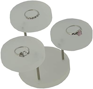 Acrylic Universal 3 Podium Ring Holder Rose Gold Birthstone Display Jewellery (Frosted, Number of Stands 1) image 4