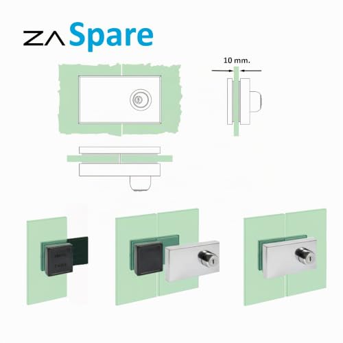 Miniatura 6 de Zaspare- Cerradura Para Puerta De Cristal Sin Perforación En Acero Inoxidable Aisi 304, Alta Seguridad Con 5 Llaves, Ideal Oficinas Y Locales Profesionales, Compatible Con Puertas De Cristal De 10 Mm.