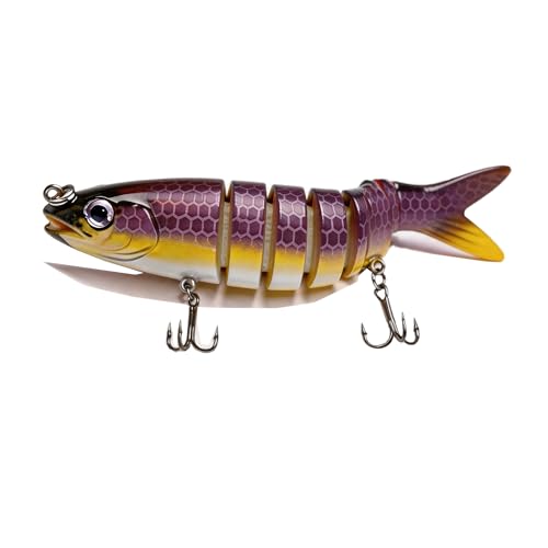 Multi Jointed Swimbait Hard Lure, 5.1in Slow Sinking Fishing Lures with Lifelike Swimming Action, Realistic Bass Fishing Lures for Freshwater, Topwater Lure with Gravity Transfer System for Bass - image 1