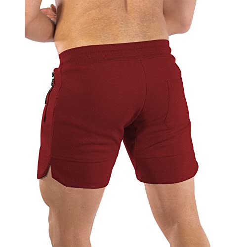 Image of PIDOGYM Men's 5 inch Gym Workout Shorts,Fitted Jogging Short Pants for Bodybuilding Running Training with Zipper Pockets