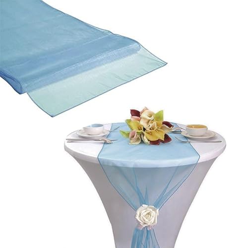 LIGCARESS Organza Table Runners,Dark Blue 10 Pcs 12 x 108