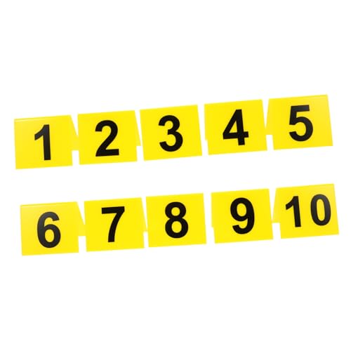 CIMAXIC 10pcs Acrylic Table Numbers 1-10 v Shape Markers for Restaurant Banquet