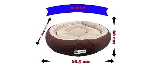 Image of Premium Medium Size Dog Bed for Medium Dogs and Puppies Anti Skid Bottom Washable Orthopedic Big Dog /cat Beds Cream /Brown