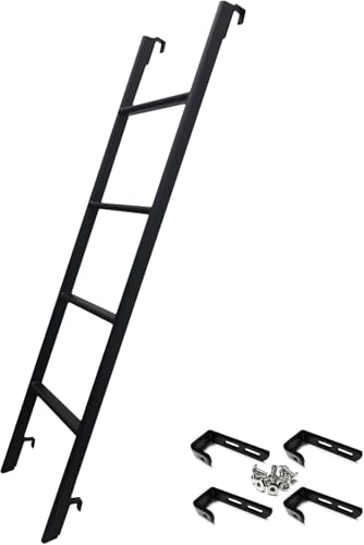 RV Bunk Bed Ladder One-Piece Steel 50/55/60/66/72 Bunk Bed Ladder with Flexible and Adjustable Hooks Safe and Non-Slip Bunk Ladders for RV Home Dormitory Load-Bearing 330 Pounds