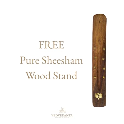Image of Vaayu Luxury Incense Sticks | 60 Bambooless Incense Sticks | Pure Sheesham Wood Stand | Long Lasting Fragrance | Complete Sensory Journey | Ethically Crafted | Pack of 1