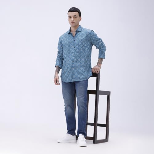 Image of BASICS Premium Cotton Stretch Jeans for Men | Smart Casual Denim