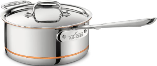 All-Clad 6203 SS Copper Core 5-Ply Bonded Dishwasher Safe Saucepan with Lid / Cookware, 3-Quart, Silver