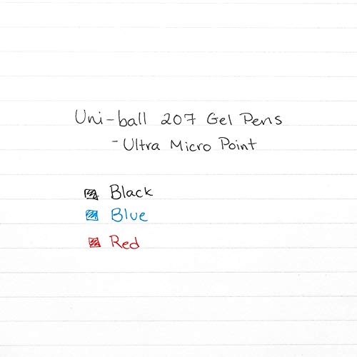 Uni-Ball 207 Bolígrafos de Gel retráctiles, punta ultrafina 0.38mm azul 24 unidades miniatura 4