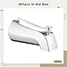 Bath Tub Spout with Diverter, Zinc Alloy, Chrome Plated, Compatible with Kohler GP85556 Bath Tub Spout, Includes Adapter and Installation Tools