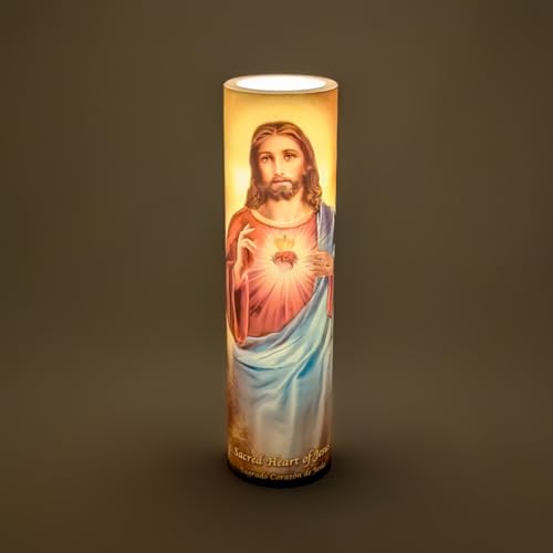 THE SAINTS COLLECTION Sacred Heart of Jesus LED Flameless Devotional Prayer Candle by THE SAINTS COLLECTION - Image 6