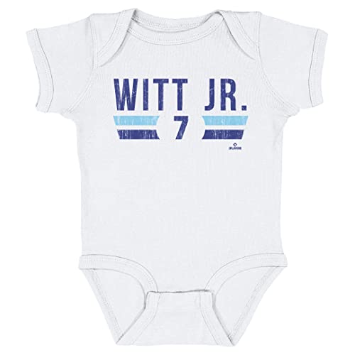 500 LEVEL Bobby WITT Jr. Baby Infant One Piece Bodysuit (18M, White) - Bobby WITT Jr. Kansas City Font