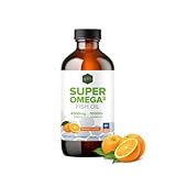 SFH Super Omega 3 Orange Fish Oil Liquid + Vitamin D | Highly Concentrated 3400mg Omega 3s + 1000IU Vitamin D3 | Sustainably Sourced Alaskan Pollock | Spill-Proof Lids | 8oz