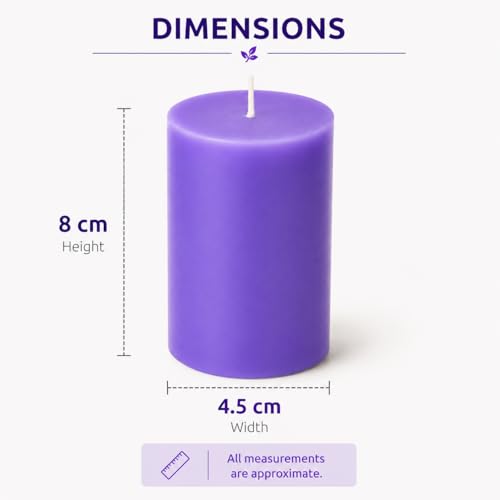 Image of AuraDecor Lavender Scented Pillar Candles Set of 2 | 25 Hours Burn Time | Essential Oil | Smokeless & Long Clear Burn | Paraffin Wax | Aromatherapy Candles for Home Decor, Relaxation & Gifting