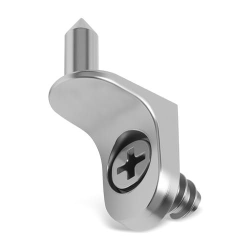 KQDRAVINE Set di 20 Reggipiano per Mobili con Perni e Viti, Supporti per Mensole, Supporti di Sicurezza per Mensole da 5 mm, Reggi Mensola Armadio, Supporti per Mensole in Zama Nichelata