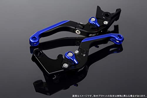 SSK アジャストレバー 可倒延長式 レバー本体カラー:マットブラック アジャスターカラー:マットブルー エクステンションカラー:マットブルー NINJA400R 2011-2013 NINJA400 2014-2017 ER-6n 2009-2016 V