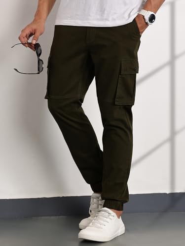 Image of Thomas Scott Men's | Solid | Light Weight | Breathable Fabric | Mid Rise | Regular Fit | Cotton Blend | Button Waist | Chino Trouser | Pants