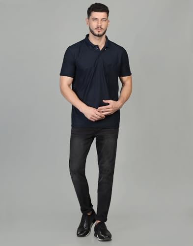 Image of INKKR Men's Polo Neck Half Sleeve Solid T-Shirts