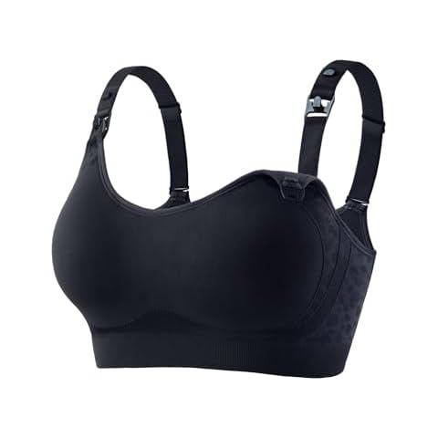 HOFISH Nursing Bra for Breastfeeding, TwinClips Wearable Pump Bra with Fixed Padding, Adjustable Comfort Maternity Bra for Pregnancy, Darkblue, XL Cover
