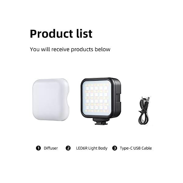 Godox LED6R RGB-Videoleuchte, dimmbar 0-360 Vollfarbe 3200K-6500K 13 FX-Spezialeffekte und magnetische Anziehungskraft… – Bild 3