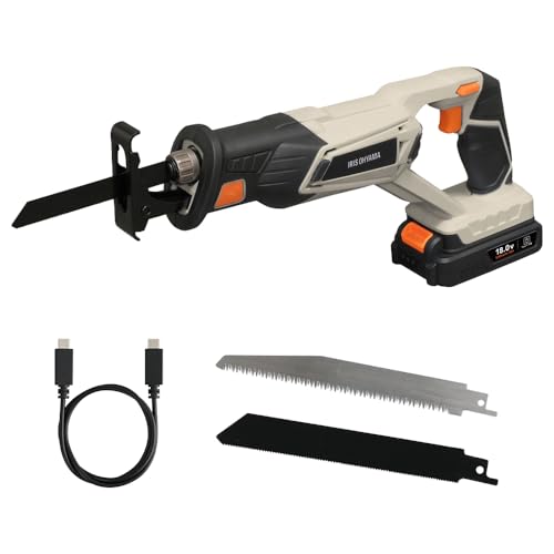 アイリスオーヤマ 充電式レシプロソー 電動のこぎり 18V Type-C充電...