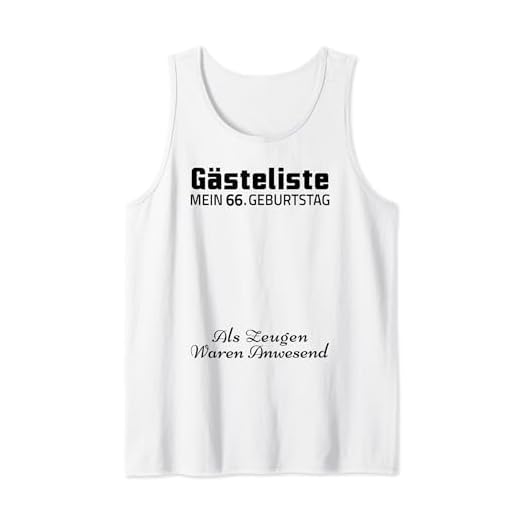 Gästeliste Mein 66. Geburtstag Libro de visitas Firma Camiseta sin Mangas