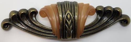 Furniture Knowledge Bakelite 4.25" CC Zinc Diecast Waterfall Style knob Pull mid Century Modern Rustic Antique Vintage Retro Old Tortoise Shell Backing