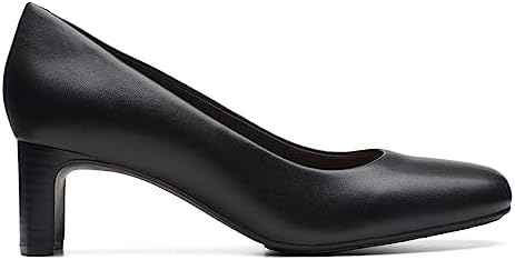Clarks Women's Kyndall Iris Pump, Black Leather, 7.5 Wide | Image 1