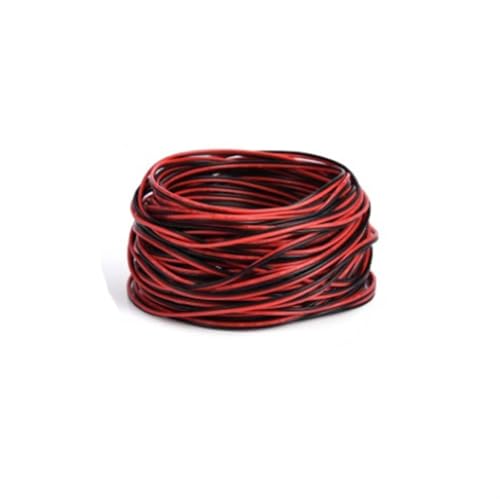 Outdoor Extension 5 Meters 10 Meters Flat Ribbon Cable Speaker Wire 28AWG to 16AWG 2 Pin Car Audio Connector Electrical Wires Red Black Solar sheathed(Size:22AWG X 10 Meters)