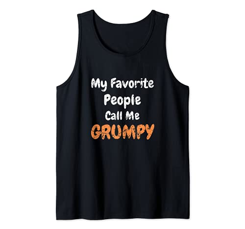 Mens Family Matching My Favorite People Call Me Grumpy Grandpa Tank Top